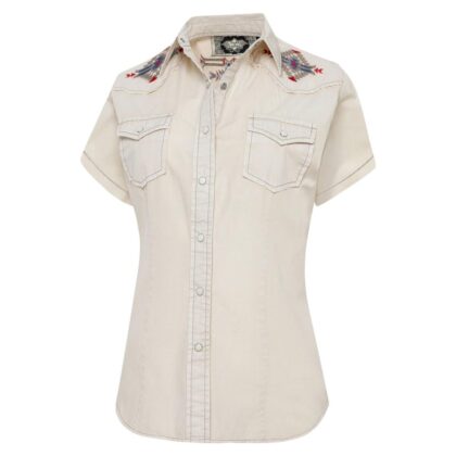 Stars & Stripes Damen Westernbluse Betty beige kurzarm Ladies Oberteile & Blusen Beige female main image Western Wear