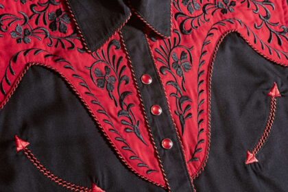 Stars & Stripes Damen Westernbluse Dolly schwarz rot langarm Ladies Oberteile & Blusen Schwarz female detail 2