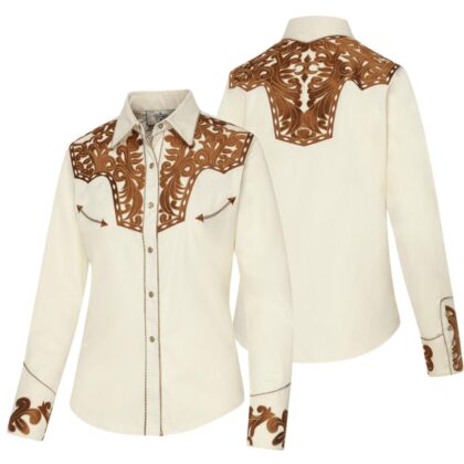 Stars & Stripes Damen Westernbluse Janice beige langarm Ladies Oberteile & Blusen Beige female main image Western Wear