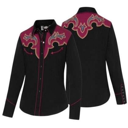 Stars & Stripes Damen Westernbluse Jenna langarm schwarz Ladies Oberteile & Blusen Schwarz female main image Western Wear