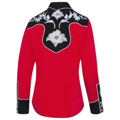 Stars & Stripes Damen Westernbluse Lynn rot schwarz langarm Ladies Oberteile & Blusen Rot female detail 1