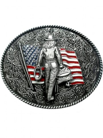 Stars & Stripes Gürtelschnalle Cowgirl GS-437 Gürtel Gürtelschnallen Silber unisex main image Western Wear