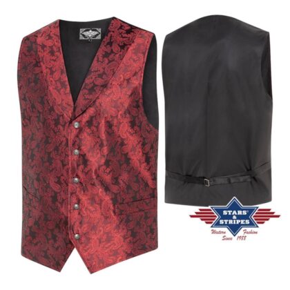 Stars & Stripes Herren Old Style Weste King red rot Cowboys Old Style Rot male detail 3