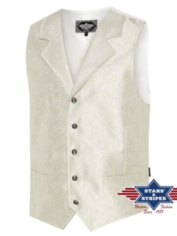 Stars & Stripes Herren Old Style Weste Straight Flush weiß Cowboys Old Style Weiß male main image Western Wear