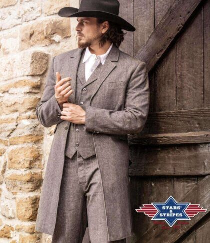 Stars & Stripes Herren Old Style Westernhose Fargo grau Cowboys Old Style Grau male detail 4