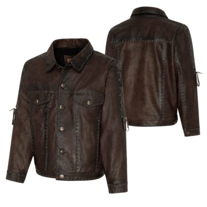 Stars & Stripes Herren Western Lederjacke Rowdy braun Outdoor Lederjacken Braun male detail 3