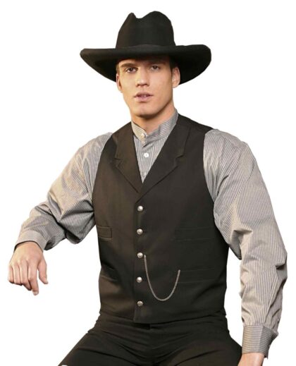 Stars & Stripes Herren Western Old Style Weste Earp schwarz Cowboys Old Style Schwarz male main image Western Wear