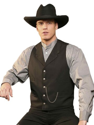 Stars & Stripes Herren Western Old Style Weste Earp schwarz Cowboys Old Style Schwarz male main image Western Wear