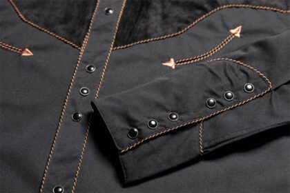 Stars & Stripes Herren Westernhemd Floyd schwarz langarm Cowboys Westernhemden Schwarz male detail 1