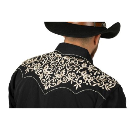 Stars & Stripes Herren Westernhemd Henry langarm schwarz Cowboys Westernhemden Schwarz male detail 1