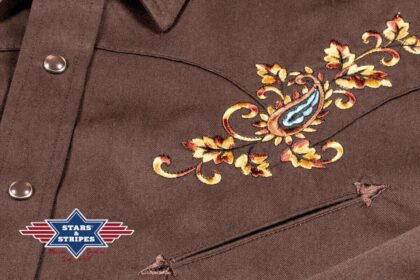 Stars & Stripes Herren Westernhemd Hogan braun Langarm Cowboys Westernhemden Braun male detail 2