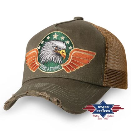 Stars & Stripes Trucker Cap Eagle Hüte Caps Grün unisex detail 2