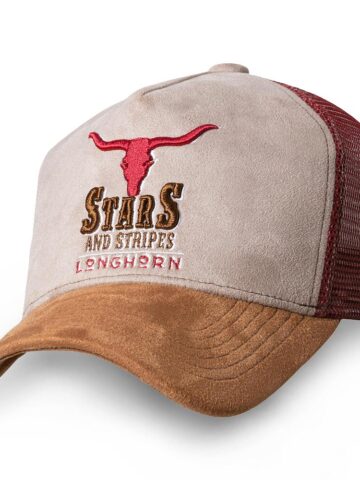 Stars & Stripes Trucker Cap Longhorn Hüte Caps Beige unisex main image Western Wear