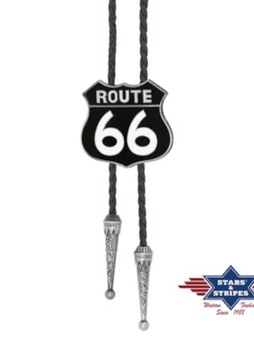 Stars & Stripes Western-Bolotie BT-61 Route 66 Accessoires Boloties Schwarz unisex main image Western Wear