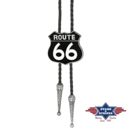 Stars & Stripes Western-Bolotie BT-61 Route 66 Accessoires Boloties Schwarz unisex main image Western Wear