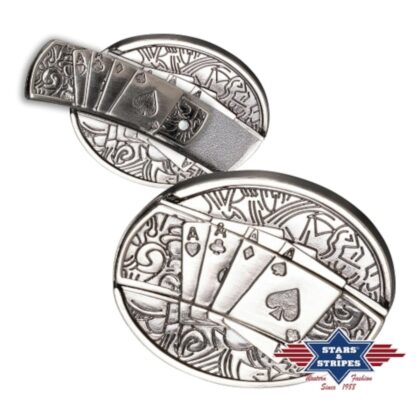 Stars & Stripes Western-Gürtelschnalle GS-600 Poker Messer Gürtel Gürtelschnallen Silber unisex main image Western Wear