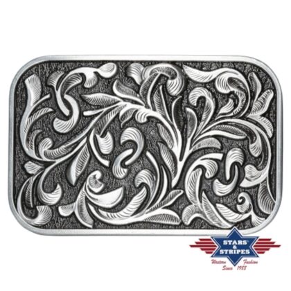 Stars & Stripes Western-Gürtelschnalle GS-606 Floral Gürtel Gürtelschnallen Silber unisex main image Western Wear