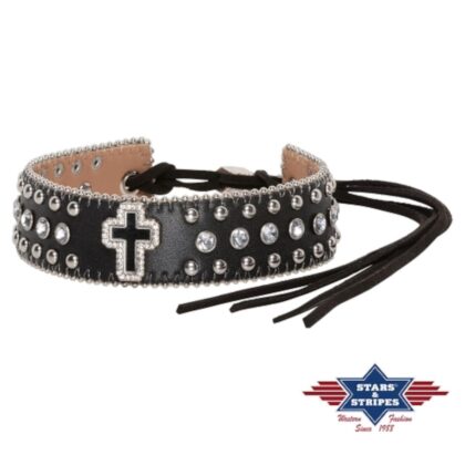 Stars & Stripes Western Style Cowboyhut Hutband HB-59 schwarz Hüte Hutbänder Schwarz unisex detail 1