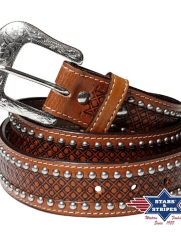 Stars & Stripes Western Style Ledergürtel WG-311 braun Gürtel Ledergürtel Braun unisex main image Western Wear