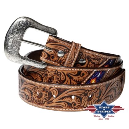 Stars & Stripes Western Style Ledergürtel WG-312 braun Gürtel Ledergürtel Braun unisex detail 2