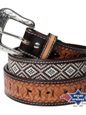 Stars & Stripes Western Style Ledergürtel WG-313 Gürtel Ledergürtel Braun unisex main image Western Wear