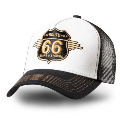 Stars & Stripes Western Trucker Cap Route 66 black & white Hüte Caps Schwarz unisex main image Western Wear