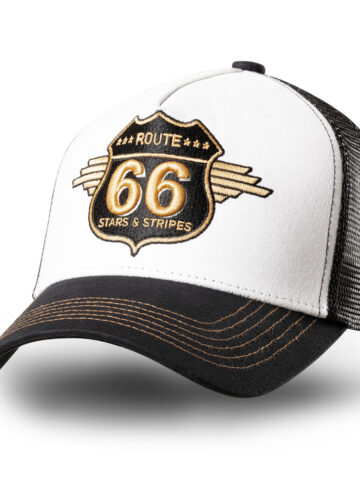 Stars & Stripes Western Trucker Cap Route 66 black & white Hüte Caps Schwarz unisex main image Western Wear