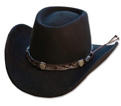 Stars & Stripes Western Wollfilzhut Gambler schwarz Hüte Filzhüte Schwarz unisex main image Western Wear