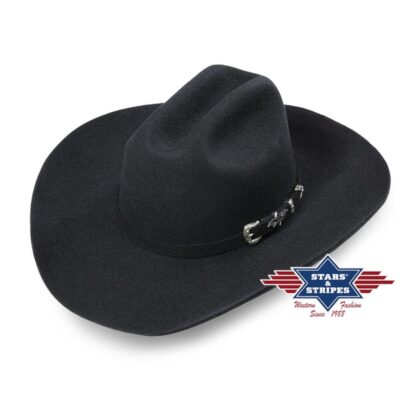 Stars & Stripes Western Wollfilzhut Houston schwarz Hüte Filzhüte Schwarz unisex detail 1