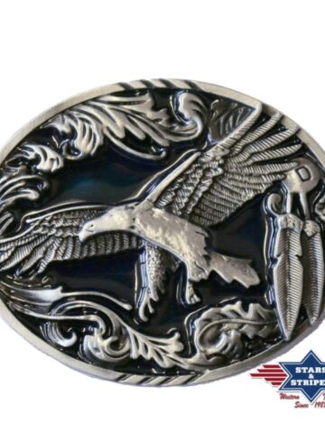 Stars & Stripes Westerngürtelschnalle GS-405 fliegender Adler Gürtel Gürtelschnallen Silber unisex main image Western Wear