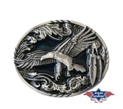 Stars & Stripes Westerngürtelschnalle GS-405 fliegender Adler Gürtel Gürtelschnallen Silber unisex main image Western Wear