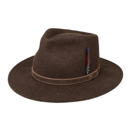 Stetson Fedora Woolfelt Mix meliert braun Hüte Filzhüte Braun unisex main image Western Wear