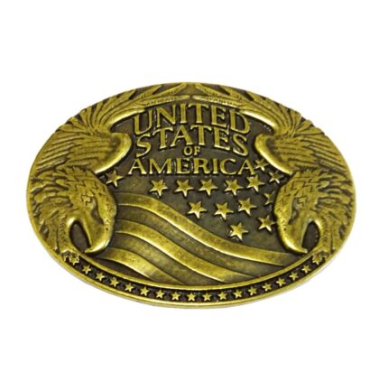 Western-Gürtelschnalle Stars and Stripes gold Gürtel Gürtelschnallen Gold unisex main image Western Wear