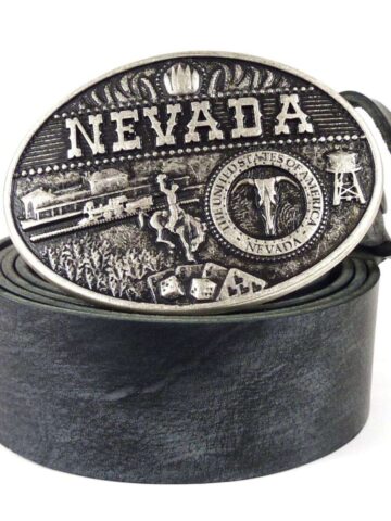 Western Ledergürtel Shiny Black & Nevada Silber Gürtel Ledergürtel Schwarz unisex main image Western Wear