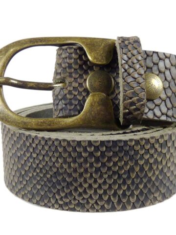 Western Ledergürtel Snake Dark & Praktico Dunkles Gold Gürtel Ledergürtel Braun unisex main image Western Wear