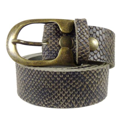 Western Ledergürtel Snake Dark & Praktico Dunkles Gold Gürtel Ledergürtel Braun unisex main image Western Wear