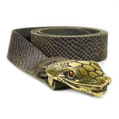 Western Ledergürtel Snake Dark & Snakebite Gold Gürtel Ledergürtel Braun unisex detail 1