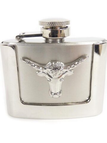 Great Western Flachmann Gürtelschnalle Flask Stierkopf 2oz 60ml Gürtel Gürtelschnallen Silber unisex main image Western Wear