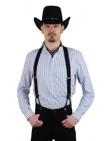 Great Western Herren Oldstyle Westernhemd Little Joe langarm blau gestreift Cowboys Westernhemden Blau male main image Western Wear