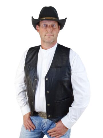 Great Western Herren Western Schafslederweste schwarz Cowboys Westen Schwarz male main image Western Wear