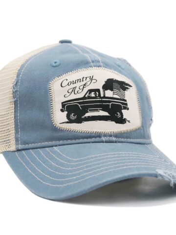 Great Western Trucker Style Cap Country AF blau used look Hüte Caps Blau unisex main image Western Wear