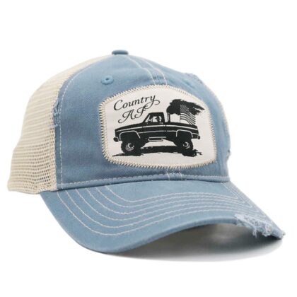 Great Western Trucker Style Cap Country AF blau used look Hüte Caps Blau unisex main image Western Wear