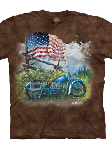 Great Western Unisex T-Shirt American Biker kurzarm braun Cowboys Westernhemden Braun male main image Western Wear