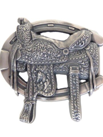 Gürtelschnalle Horse Shoe & Saddle Gürtel Gürtelschnallen Silber unisex main image Western Wear