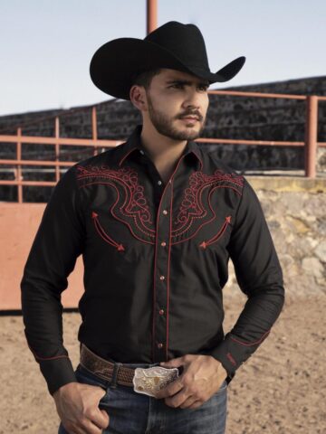 Rangers Herren Westernhemd Diego schwarz Langarm Cowboys Westernhemden Schwarz male main image Western Wear