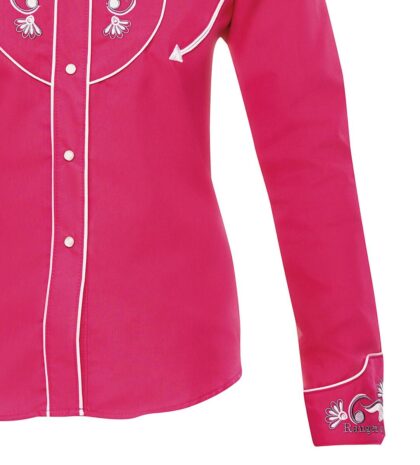 Rangers Westernbluse Madison fuchsia weiß langarm Ladies Oberteile & Blusen Pink female detail 2