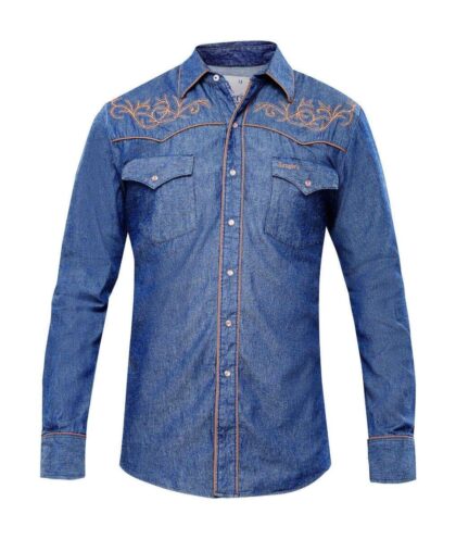 Rangers Westernhemd Colten denim-blau langarm Cowboys Westernhemden Blau male detail 1