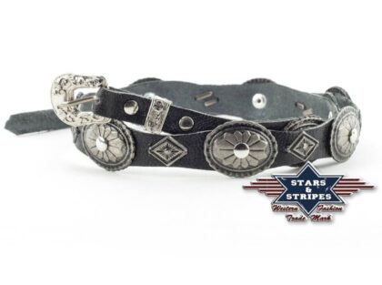 Stars & Stripes Classic Western Leder Hutband HB-31 schwarz Hüte Hutbänder Schwarz unisex detail 1