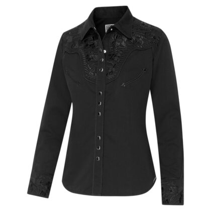 Stars & Stripes Damen Westernbluse Riley schwarz Langarm Ladies Oberteile & Blusen Schwarz female main image Western Wear