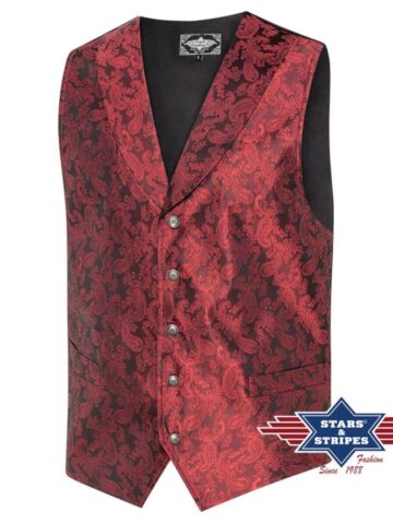 Stars & Stripes Herren Old Style Weste King red rot Cowboys Old Style Rot male main image Western Wear